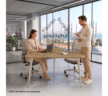 Otri Ofis ve Büro Üçgen Toplantı Masası